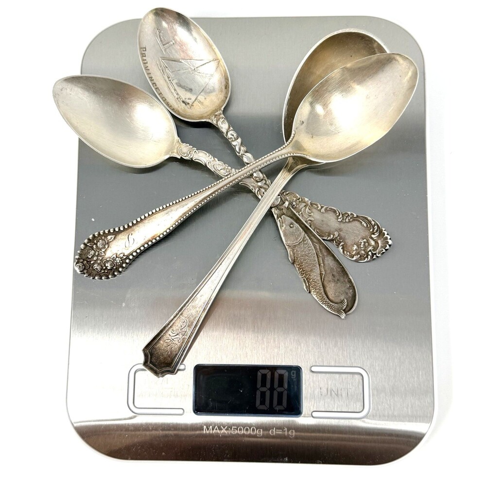 Reed Barton Sterling Silver Prudence Island Souvenir Spoon Lot of 4 Antique 88g